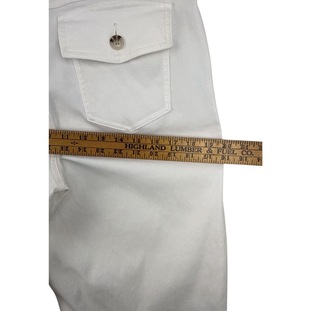 Spanx Pants Bright White Stretch Twill Cropped Wide Leg Pullon Trousers Large - Picture 14 of 16